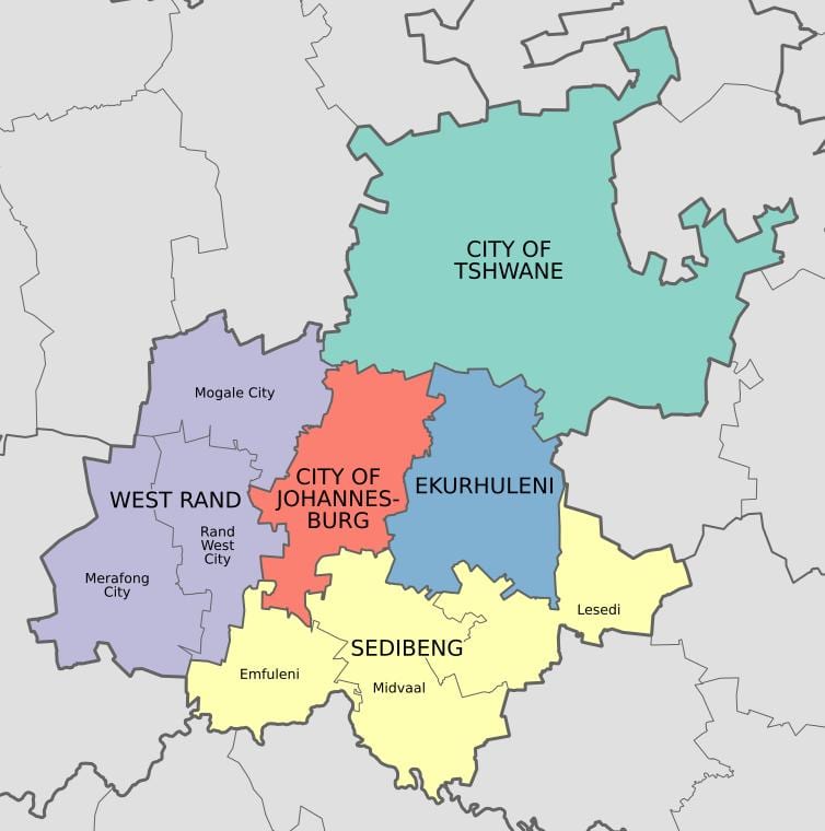 Карта района Йоханнесбург (Joburg Jozi)