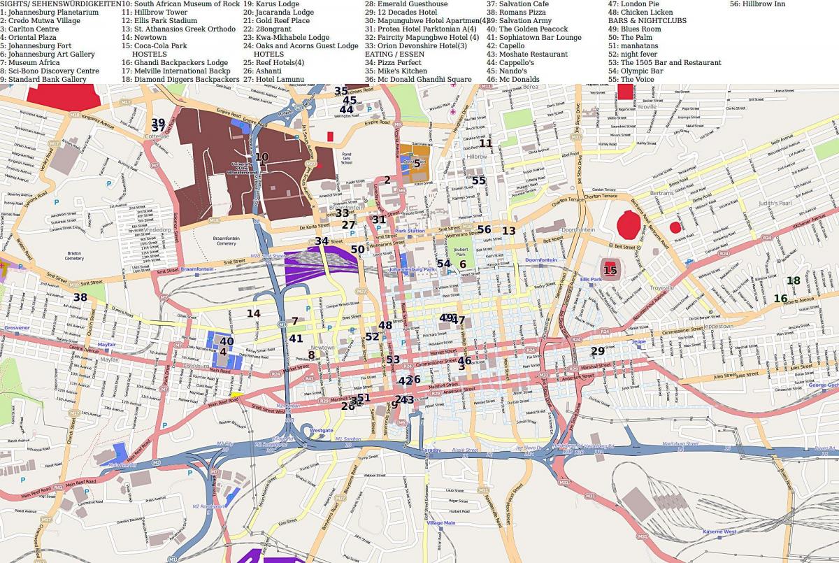 Йоханнесбург (Joburg Jozi) центр города карта