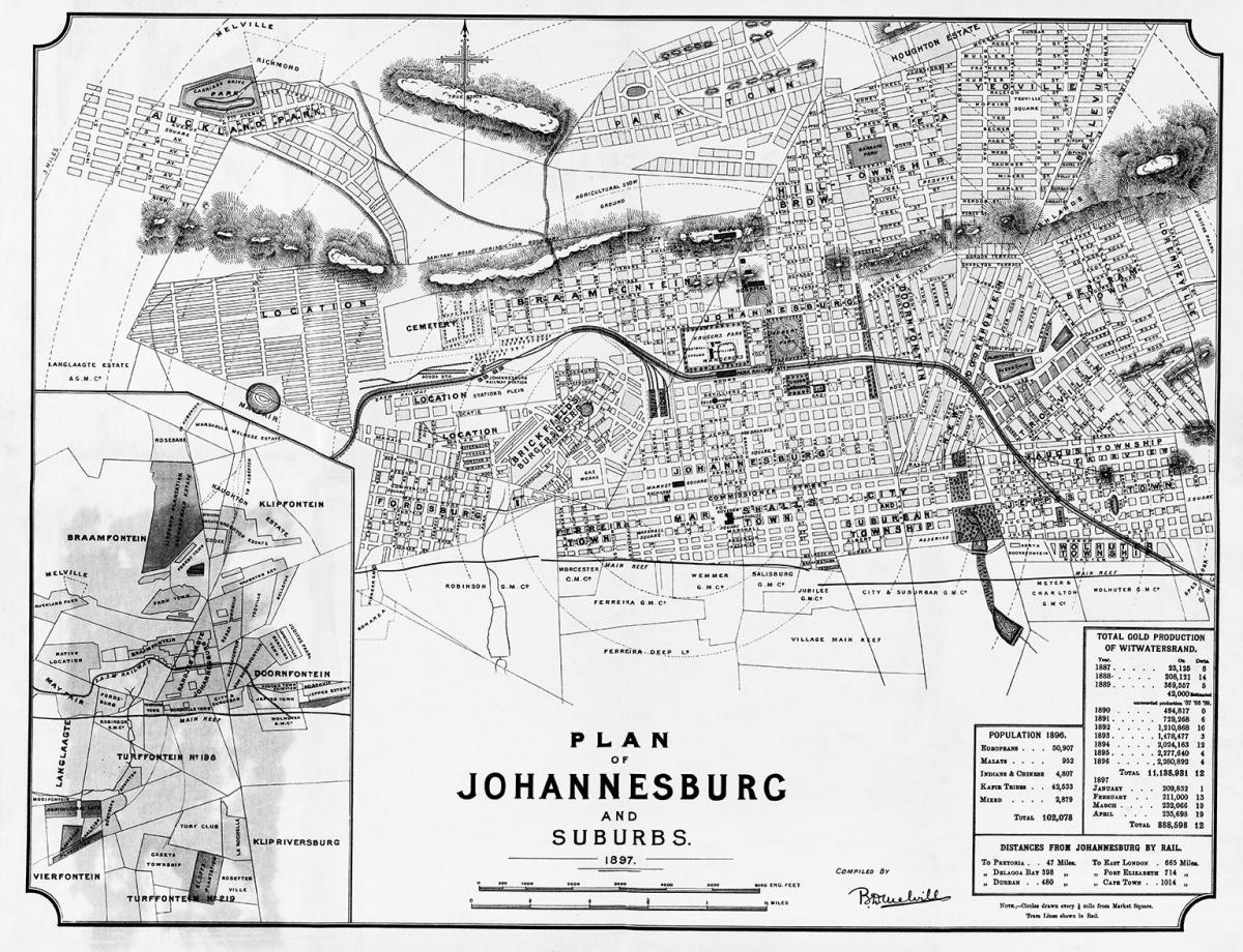 Йоханнесбург (Joburg Jozi) историческая карта