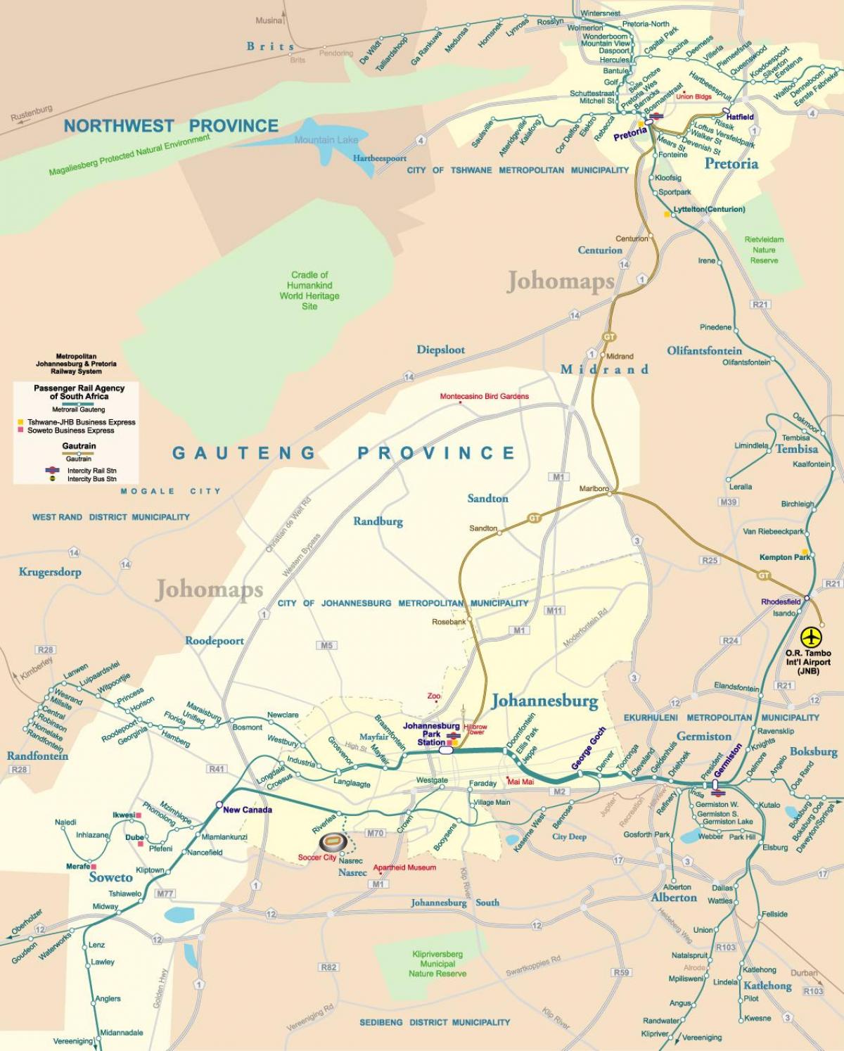 Йоханнесбург (Joburg Jozi) карта аэропортов